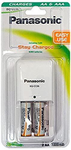 Panasonic Cc06 Caricabatteria, Incluse 2 Stilo PGI, Bianco