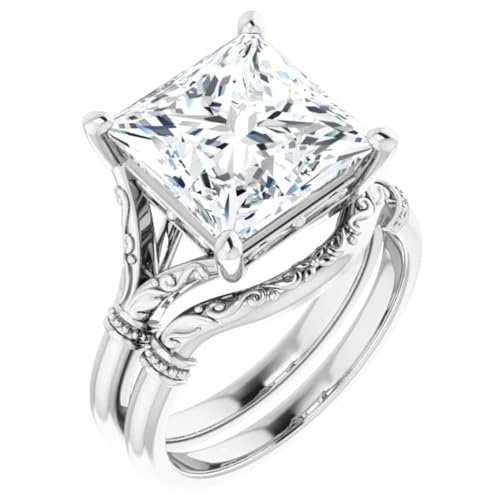 Princess Cut Lab Diamond Engagement Ring 4 Carat2