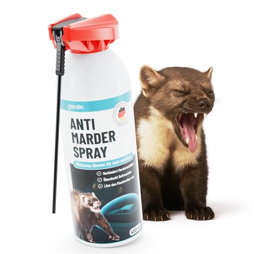 greate Spray Anti-martas para Compartimento del Motor del Coche 400 ml - Protección inmediata y Duradera contra martas para Coche - Repelente Ratas Coche, aullentador de Animales para Coches