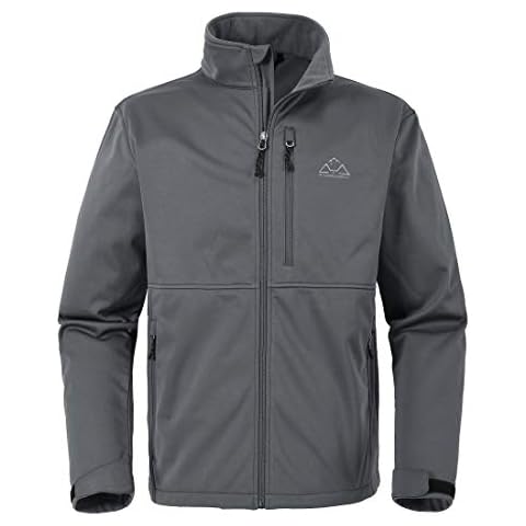 YSENTO Mens Waterproof Windproof Jacket - Anti-Pilling Full-Zip Jacket with Fleece Lined Collar(Dark Grey,2XL) Cover
