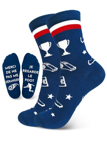 Chaussettes Drole, Supporter France Cadeau Homme Chaussette Homme Humour, Cadeau Drole Chaussette Coton Antidérapante, Cadeau Rigolo Pour fans Football Amie...
