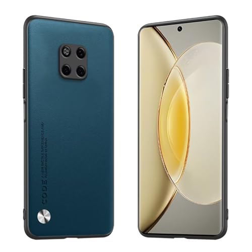 Longstong Custodia Adatta per HUAWEI Mate20 Pro (6.39'), Cover in pelle metallica serie CODE - Zaffiro