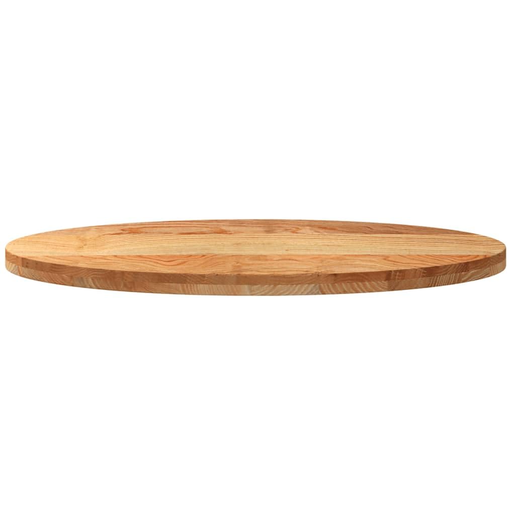 Plateau de table ovale en chêne massif - 100 x 50 x 4 cm - Marron clair - Plateau de table à manger en bois massif - Utilisation polyvalente comme table basse ou table d'appoint - Surface