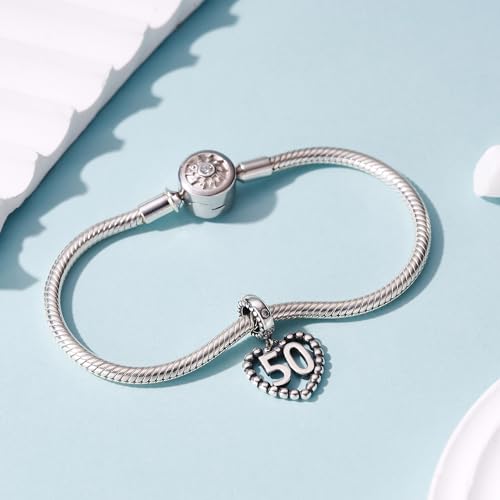 Image of 925 Sterling Silver Number Charm fits Pandora, Gift for Women