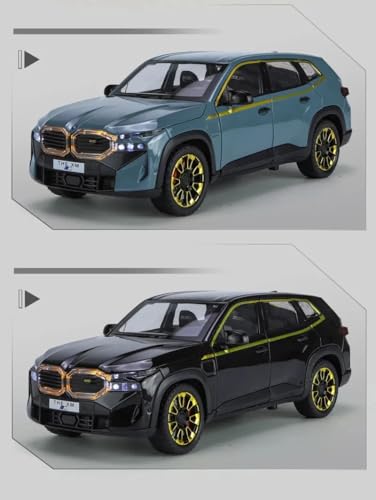 Image of 1:24 B.M.W XM SUV Diecast Alloy Model Car - Pull Back Toy Vehicle with Sound, Lights, Openable Doors - Metal Sports Car Toy Gift for Boys & Kids (Black)