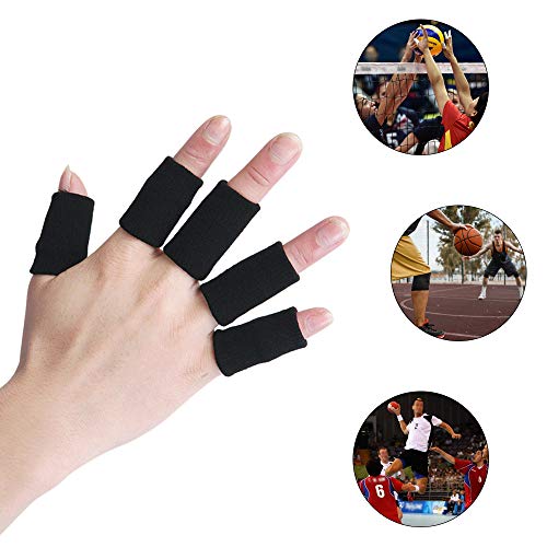 Mangas de dedo, Romacci 10 peças mangas de dedo esportivas mangas elásticas de dedo suporte protetor