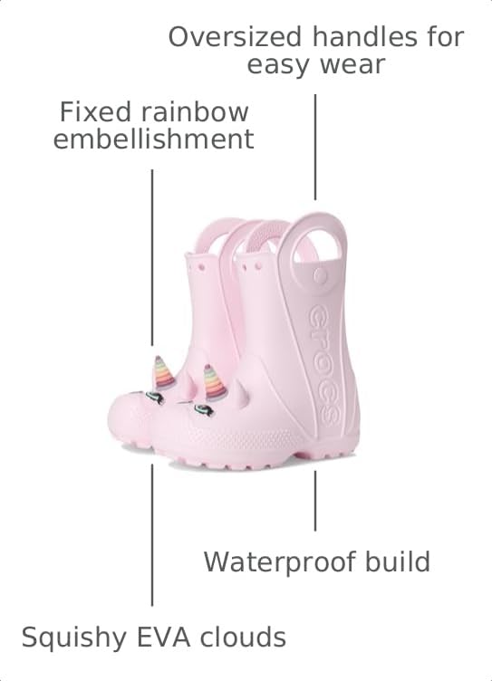 Image of Crocs Kids' Handle It Rain Boots | Waterproof Slip On Shoes | Kids' Rain Boots