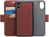Amazon Basics iPhone X PU Leather Wallet Detachable Case, Dark Brown
