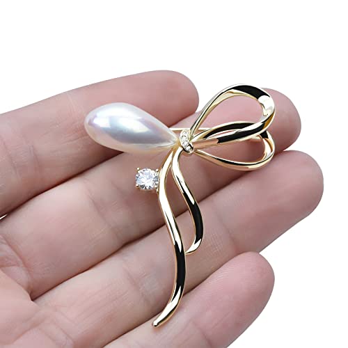 Image of Elegant Love Bow Brooch Micro Pave Cubic Zirconia Bowknot Wedding Bride Mother Brooch Pin Ribbon Shape Jewelry Brooch Breastpin