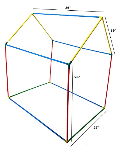 Hurray Colorful Plastic Pipe Frame Structure (36 x 27 x 41 inch) – for Kids theme play theme tent house – Easy to Assemble Multicolor