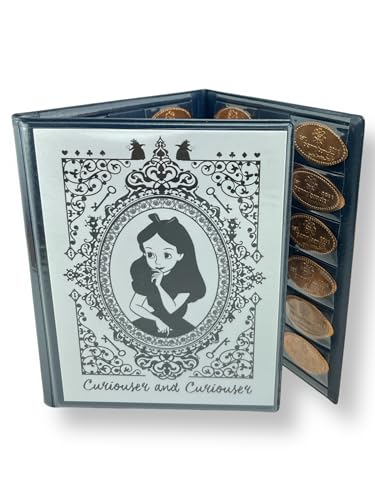 Image of Pennybandz Penny Postcard Tri-Fold Pressed Penny Collector Book Holds 60 Pressed Pennies and Your Favorite Postcard for Your Cover (Alice in Wonderland)