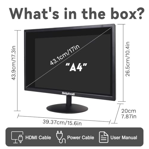 Image of SKitphrati 17 inch PC Monitor LED Monitor 1440x900, 75HZ, 5Ms, 16:10, Viewing Angle 95(Horizontal),TN Panel, VESA Wall Mountable, VGA & HDMI Port, Black