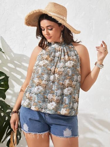 Image of KOTTY Womens Floral Flutter Sleeve Empire Navy Blue Button Boat Neck Top