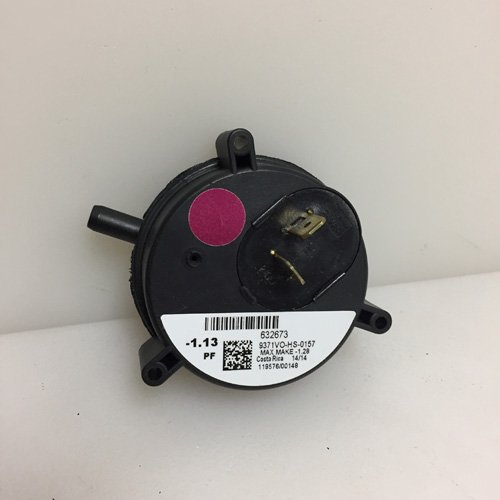 MPL - 9371VO-HS-0157 - Black, Push Button, Diaphragm, Automatic, Flush Mount, 1-way, 1 Count, Furnace Vent Air Pressure Switch