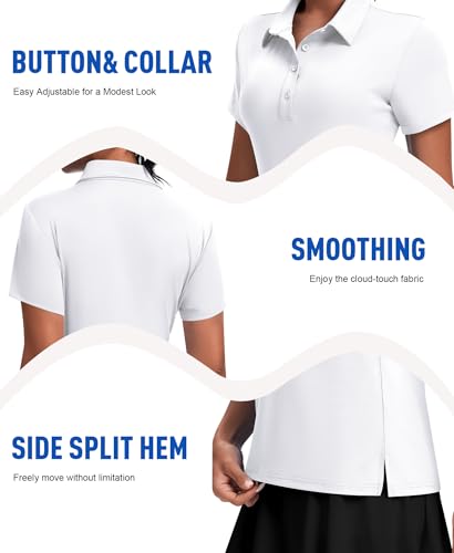 JoyGirl Womens Golf Shirt Polo Shirts Short Sleeve Collared Tops UPF 50+ Button Down Tennis Shirts4