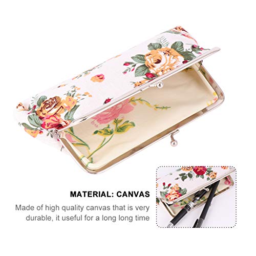 Carteira Porta Lápis Bolsa Retrô Pequena Carteira Com Fechamento Floral Bolsa De Moedas Antigas Supo
