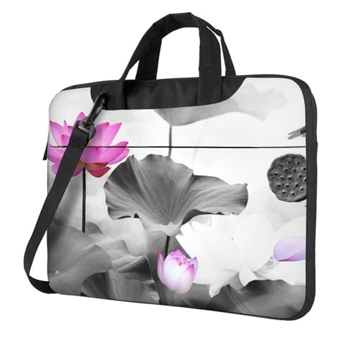 Sac ordinateur portable antichoc et antistatique à motif lotus pour voyager léger