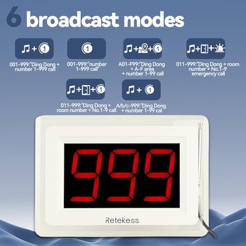 Image of Retekess T114 Caregiver Pager, Wireless Calling System