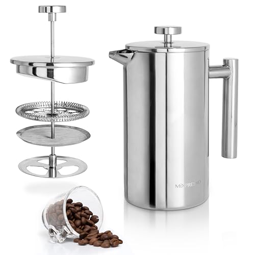 Mixpresso Stainless Steel French Press Coffee Maker 26 Oz 770 ml, Double Wall Insulated French Press Stainless Steel, Ea - Detailed View