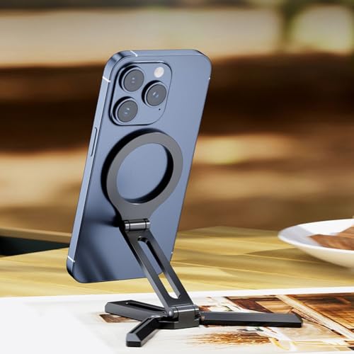 Mini trípodes de mesa y viaje, 80 x 56,5 x 146 mm, trípode magnético para teléfono, trípode de viaje ligero para grabar video vlogging (negro)