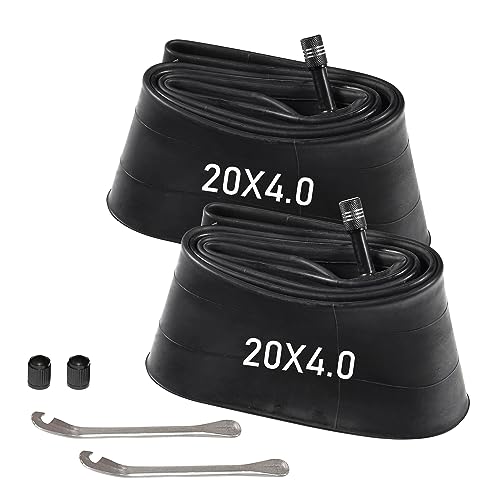 Image of 2-Pack 20 inch Fat Tire Tubes with Schrader Valve, 20x4.0 Fat Tire Bike Inner Tubes Compatible with 20 x 3.5-4.0 Inch Ebike /Mountain Bike Fat Tire Tubes
