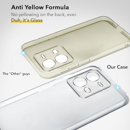 Image of Jkobi Lifetime Anti-Yellow Clear Back Case Cover for Vivo V25 5G (Sleek Hard Crystal | Shockproof and Camera Protection)