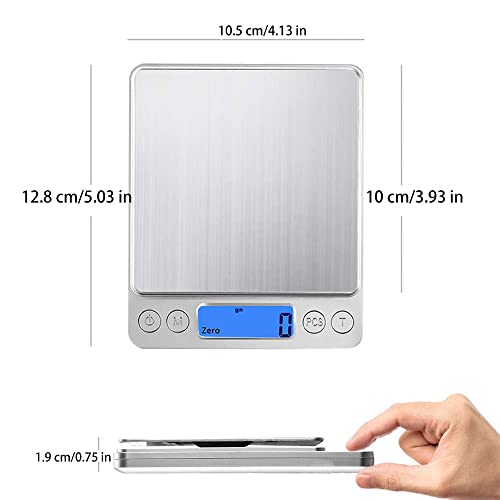 Bilancia digitale, 500 g/0.01g professionale Bilancia di precisione/Pesalettere/Bilancia per oro/Bilancia Tascabile, Molto Preciso, Wake Up Easy, Pocket Scale, 500/0.01g