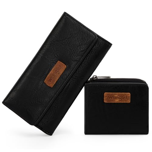 Montana West X Wrangler Wallet for Women RFID Blocking Wallets Large Capacity Wallet Set with Zipper Pocket