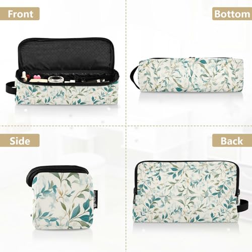 Green Leaves White Hair Tool Travel Bag para Mujeres y Mat Resistente al Calor Gran Capacidad Organizador de Herramientas para Planchas de Pelo, Rizador, Secador miniatura 5