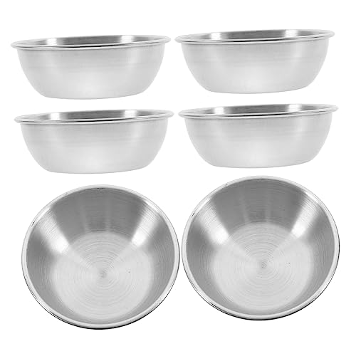 HOLIDYOYO 6pcs Dip Bowls Portion Cup Tasting Plate Sushi Dipping Bowl Candy Dishes Condiment Dip Mini Appetizer Small Fruit Dishes Dipping Soy Sauce Dish Dipping Bowls Silver Stainless Steel