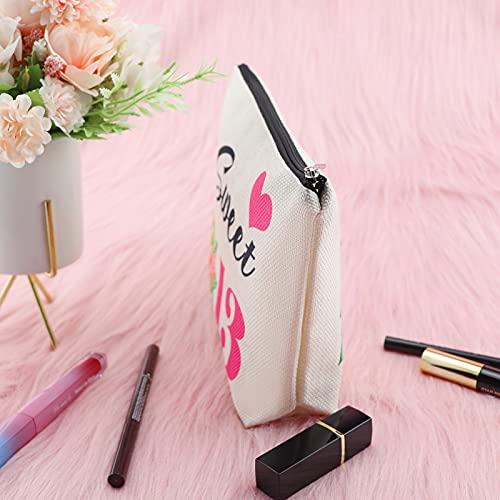 Sweet 13Th Gifts For Girls Makeup Bag 13Th Birthday Gifts For Sister Happy Birthday Gift For Daughter Cosmetic Bag Best Friend Gift Thirteen Year Old Gift For Granddaughter Travel Cosmetic Pouch #TOP5