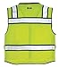Kishigo Men's High Visibility Reflective High Performance Surveyors Vest S5004, Zipper Closure, Polyester, ANSI 107 Type R/Class 2, Multiple Pockets for Tools and Equipment Storage (Lime, L)