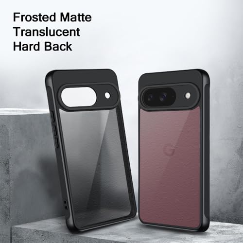 Image of TheGiftKart Hybrid Matte Frosted Translucent Back Cover Case for Google Pixel 9 | Shockproof Design | Camera Protection Module | Hard Back Cover Case for Google Pixel 9 (PC & TPU, Frost Black)