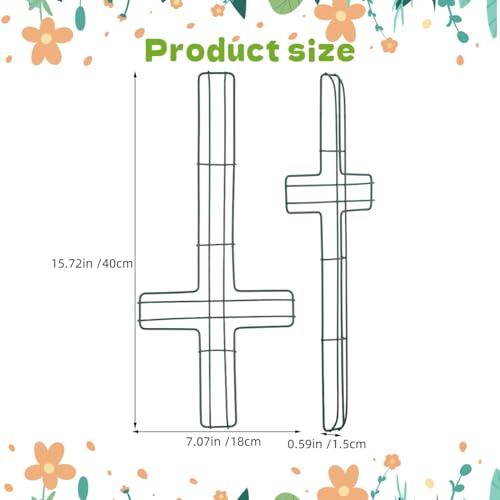 MAGICLULU 3pcs Cross Metal Wreath Frame, 15.7in Wire Floral Form for Easter Church Wall Art, Flower Holder for Holiday DIY Crafting Decoration, Christian Religious Church, Outside Hanging Decor