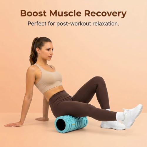 Image of DOLTAS Foam Roller for Back Pain Relief | High Density Deep Tissue Massage Roller for Muscle Recovery, Exercise & Stretching | Body Pain Relief Roller for Gym, Home Workout, Yoga & Physiotherapy | Blue