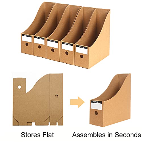 Fiyerna FY05221 Foldable Desk File Holder Organizer Sturdy Cardboard Magazine Storage Box Document Rack thumb #2