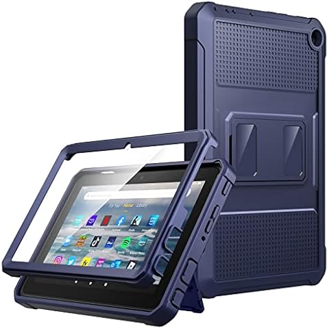 Funda MoKo para Amazon Nuevo Fire 7 Tableta 12.ª Generación con Soporte Plegable y Protector de Pantalla, Azul Oscuro Cover