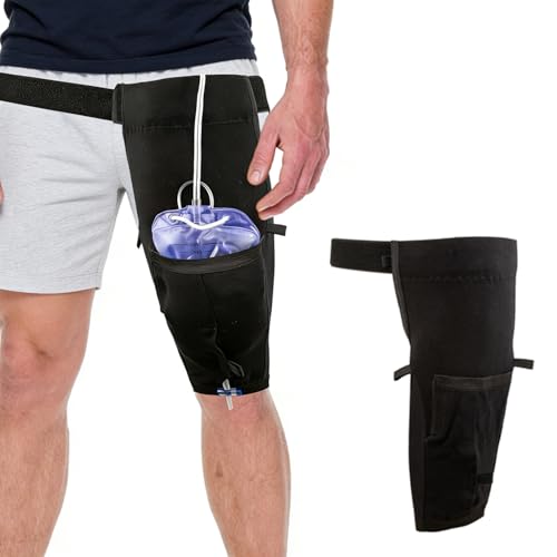 Catheter Leg Bag Holder with Waist Belt Catheter Bag Holder with Easy Access Valve Hole & Non-Slip Secure Fit Foley Urine Bag Sleeve for Incontinence Aid for Men & Women (XL)