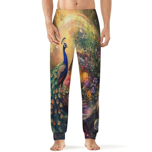 Peacock Men's Pajamas Pants Lightweight Sleep Lounge Pant Pjs Bottoms Casual Sleepwear