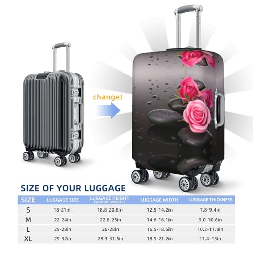 Housse de valise anti-rayures EdWal lavable et résistante taille L motif roses - 5