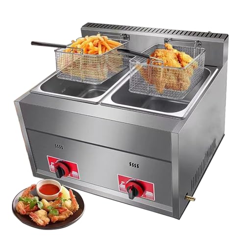 Friggitrice A Gas Professionale 6L - Acciaio Inox Per Ristoranti, Con Paletta E Cestello - Foto 7