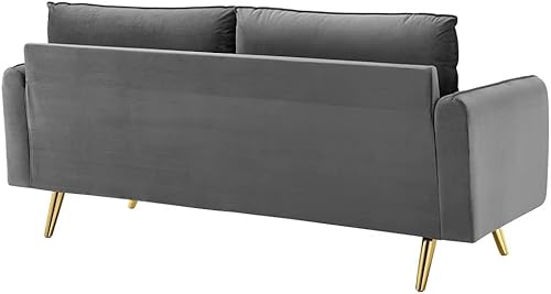 Miniatura 6 de Modway Sofá de terciopelo Revive Performance, gris