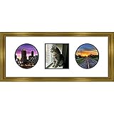 Für 3 Fotos 4 x 6 Frames By Mail multimat-58676–434B, doppelt, oval einzelne viereckige Öffnung Collage Rahmen für 10,2 x 15,2 cm Foto, Gold