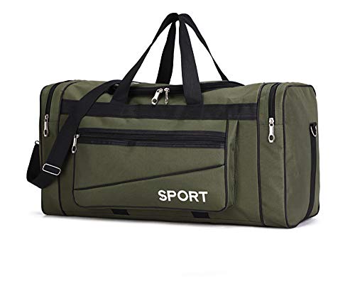 Tanlys Duffle Bag Sports Gym Bag with Side Pocket & Shoes Compartment, Travel Overnight Weekend Duffel Bag for Men and Women Lightweight (Green)
