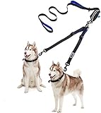 YOUTHINK Double Dog Leash, No Tangle Dog Walking Leash 2 Dogs up to 180lbs, Comfortable Adjustable Dual Padded Handles, Bonus Pet Waste Bag for Best Gifts (Double Dog Leash)