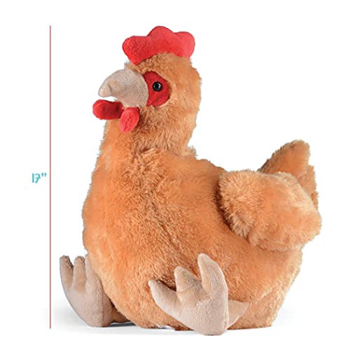Prextex Plush Hen Toys Stuffed Animal With Two Plastic Easter Eggs Filled With Little Baby Chicks Inside - Big Hen Zippers 2 Eggs With Chicks - Hen Plush Toys For Kids 3-5 - Gift For Chicken Lovers #TOP5