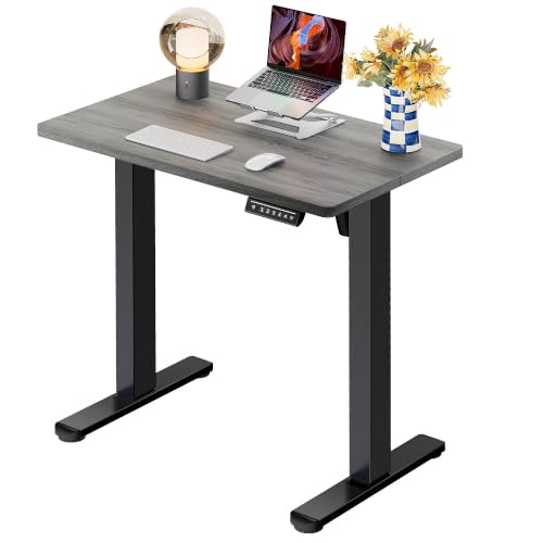 Image of ErGear Height Adjustable Electric Standing Desk, 32 x 19 Inches Sit Stand up Desk, Memory Computer Home Office Desk, Grey