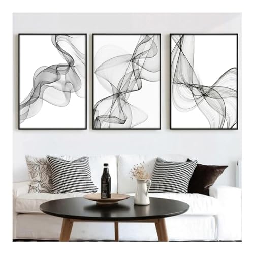 Affiche minimaliste salon moderne tableau abstrait noir et blanc pour mur de chambre