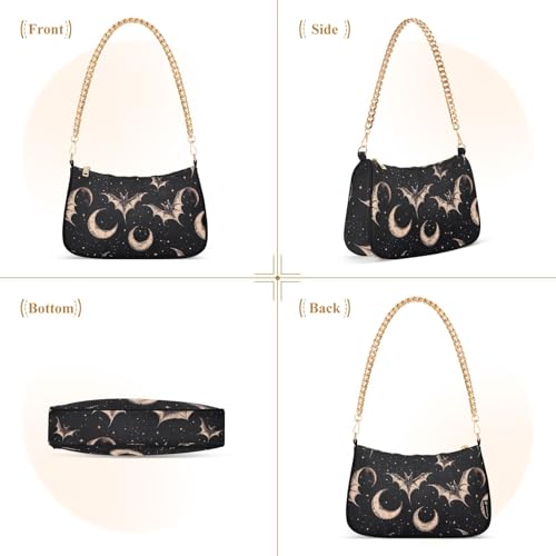 Magic Bat Shoulder Bag for Women, Handbag with Chain Strap, Soft Purse Tote Bag for Ladies3