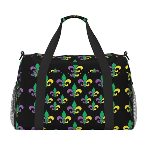 Retro Mardi Pattern Duffel Travel Gym Sports Overnight Weekend Duffle Bags For Men Women